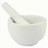 Spinnrad Mörser Porzellan Weiss 6,8 cm Ø mit Pistill