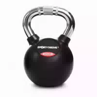 Sport Thieme Kettlebell Gummiert mit Gerändeltem Chrom Griff