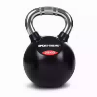 Sport Thieme Kettlebell Gummiert mit Gerändeltem Chrom Griff