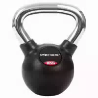Sport Thieme Kettlebell Gummiert mit Glattem Chrom Griff