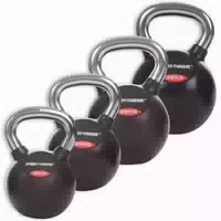 Sport Thieme Kettlebell Gummiert mit Glattem Chrom Griff