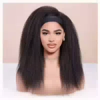 Stirnbandperücke Kinky Straight Yaki Afro Damen 45 cm 1b 46 1 st