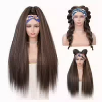 Stirnbandperücke Kinky Straight Yaki Damen 66 cm #2a 30 High 1 st