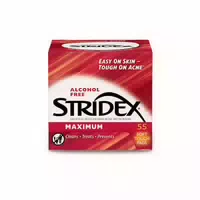 Stridex Alcohol Free Maximum Pads 2% Salicylic Acid Red 55stücke