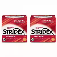 Stridex Alcohol Free Maximum Pads 2% Salicylic Acid Red 55pcs Sensitive Pads With Aloe Green 55pcs Set