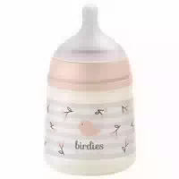 Suavinex Birdies Babyflasche Symmetrischer Sauger Langsamer Nahrungsfluss 0 Monate und Mehr Rosa