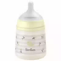 Suavinex Birdies Babyflasche Symmetrischer Sauger Schneller Nahrungsfluss 6 Monate und Mehr Rosa