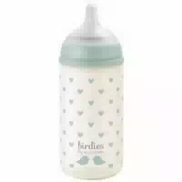 Suavinex Birdies Glasflasche Symmetrischer Sauger Extra Langsamer Fluss Ab 0 Monaten Rosa