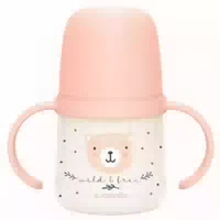 Suavinex Night & Day Babyflasche mit Henkel und Weichem Trinkschnabel 6 Monate und Älter Weiß