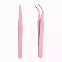 Icovalescent Pinzetten Set Gerade und Gebogen Edelstahl Auge 1 st