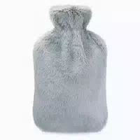 Wärmflasche 2l Weicher Bezug Pvc Grau Geschenk Frauen Schmer 1 st