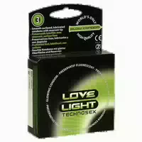 «love Light Glow» Leuchtkondome mit Fluoreszierendem Effekt 3 Kondome 3 st
