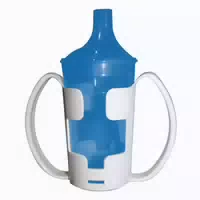 Trinkbecher Mit Tee Und Breiaufsatz, Langes Mundstück Blau
