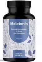 Bloom Naturals Melatonin Tabletten 0,5mg Hochdosiert 400 Tabletten 13 Monate Vorrat