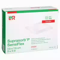 Suprasorb P Sensiflex Border 7,5x7,5cm 10 st