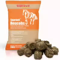 Supravit Heucobs für Pferde Staubfrei | Pferdefutter | Leckeres Heu Gepresst in Pellets
