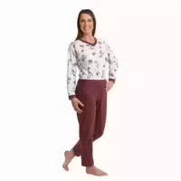 Suprima Pflege Schlafanzug, Flower Aubergine, X Large
