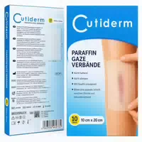 Cutiderm Sterile Paraffingaze Kompresse 10 cm X 10 cm 10 st