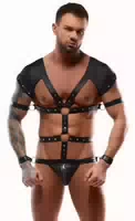 Body in Harness Optik mit 4 Abnehmbaren Fesseln