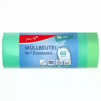 Jeden Tag Müllbeutel mit Zugband 60l
