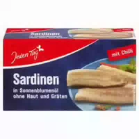 Jeden Tag Sardinen in Öl mit Chili