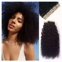 Tape Extensions Echthaar 12 Zoll Kinky 1b# 12zoll 30 5cm 40e 1 st