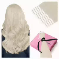 Tape Extensions Echthaar Platinblond Skin Weft Lang 60 cm 1 1 st