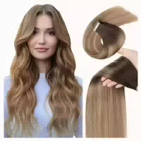 Tape Extensions Echthaar Remy Balayage Braun 2 2 6# 18inch 4 1 st
