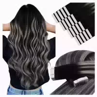 Tape Extensions Echthaar Ombre Aschblond 35 cm 2 Tape 2 #sun 1 st