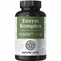 Nature Love Enzym Komplex 120 stk Lipase & Α Amylase | Bromelain, Rutin, Cellulase & Inulin