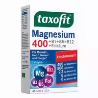 Taxofit Magnesium 400 B1 B6 B12 Folsã¤ure Tabletten