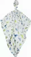 Bamboo Line Muslin Pflegetuch 30x30 cm Muster Vogel Blau