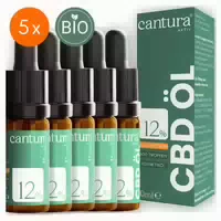 5er Pack 12% Cbd Öl Cantura Aktiv: 300 Tropfen Cannabis 5x10 ml