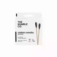 Humble Wattestäbchen Aus Bio Baumwolle & Bambus Schwarz 100 Stück