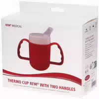 Rfm Thermobecher mit Henkel, Lebensmittelecht, 140 ml, Rot