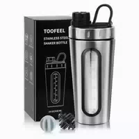 Toofeel 28 Oz Protein Shaker Edelstahl 2 Mischkugeln Fenster 1 st