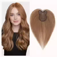 Toupet Damen Topper Clip Echthaar 27cm Wispy Pony #4 Mitte 1 st