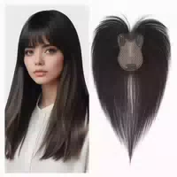 Topper Damen Pony Echthaar 27cm Wispy Pony #1b Natürliches 1 st