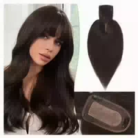 Topper Echthaar Clipin Silkbase 36 cm 14 Zoll Natürliches 1 st