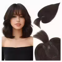 Topper Echthaar Damen Clip in 26 cm Silbergrau mit Braunen N 1 st