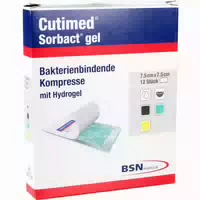 Cutimed Sorbact Gel Kompressen 7,5x7,5 cm 12 st Kompressen