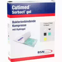 Cutimed Sorbact Gel Kompressen 7,5x7,5 cm 12 st Kompressen