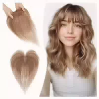 Haar Topper Echthaar Clipin 27cm Wispy Pony #1b Natürliche 1 st