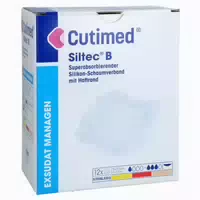 Cutimed Siltec B Schaumverb 7,5x7,5 cm m Haftr 12 st