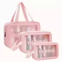 Transparente Kosmetiktasche Pvc Kulturbeutel 4pc Rosa 1 st