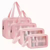 Transparente Kosmetiktasche Pvc Kulturbeutel 4pc Rosa 1 st