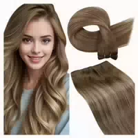 Tressen Echthaar Remy Balayage Ombre Braun 30cm 80g 4 7 Weft 1 st