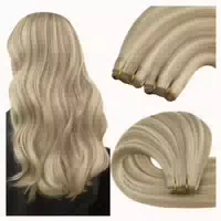 Tressen Echthaar Remy Blond Braun 2 Weft 3 #p8a 60 40 cm 1 st