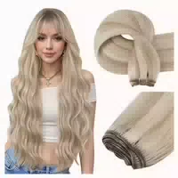 Tressen Echthaar Remy Highlight Blond Doppelt 70g 30 cm 1 14 1 st