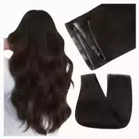 Tressen Weft Echthaar Dunkelbraun Butterfly 100g 55 cm 2 2 B 1 st